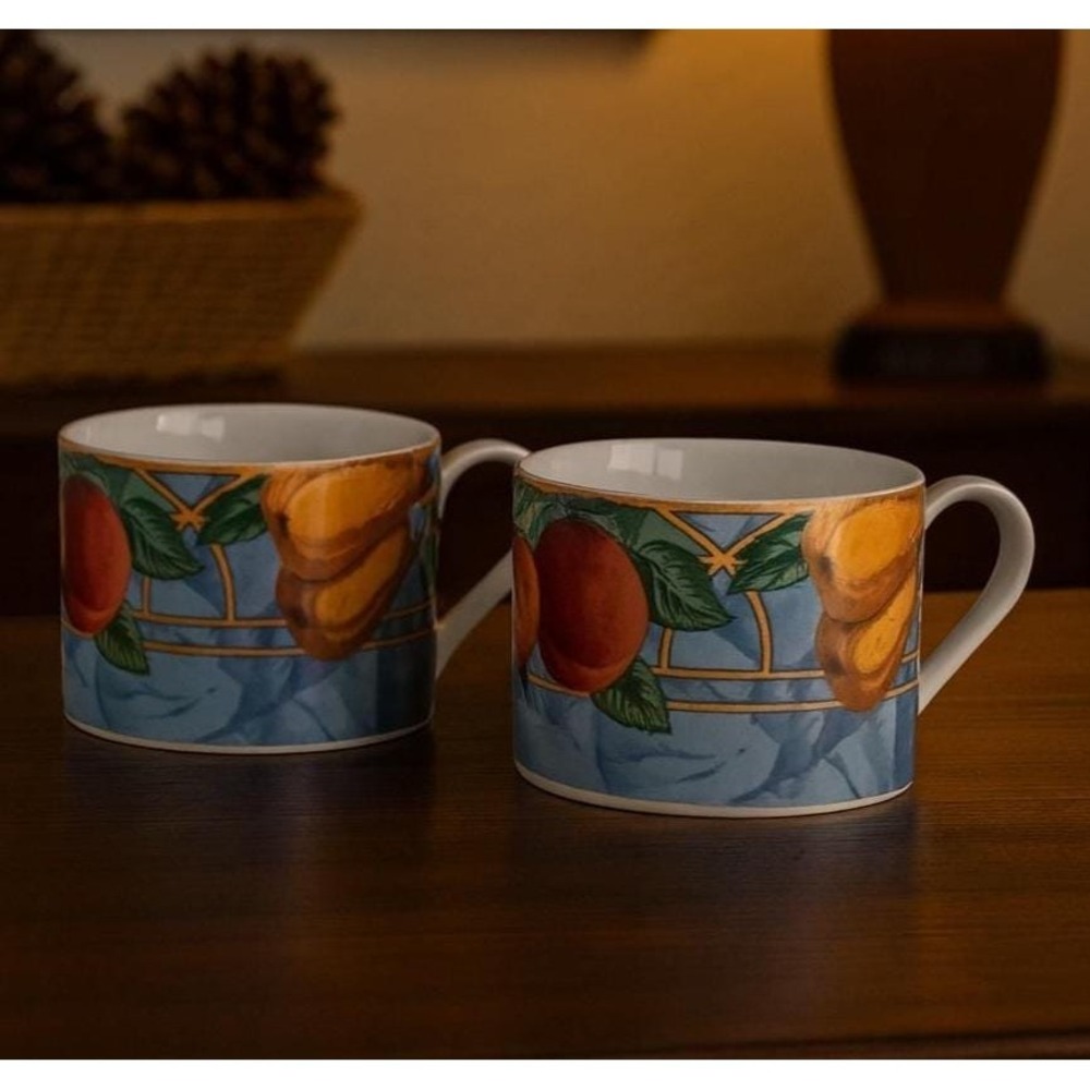 Victoria Beale Forbidden Fruit Mugs Set of 2 Vintage 1990s